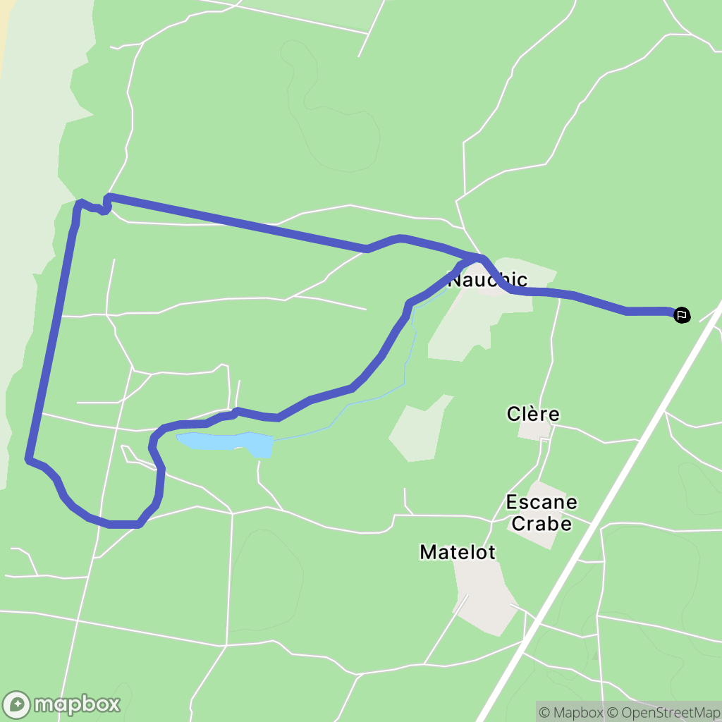 Soustons : carte du parcours de randonnée - France