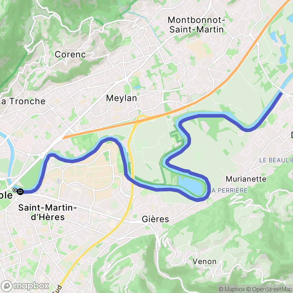 Grenoble : carte du parcours de randonnée - France