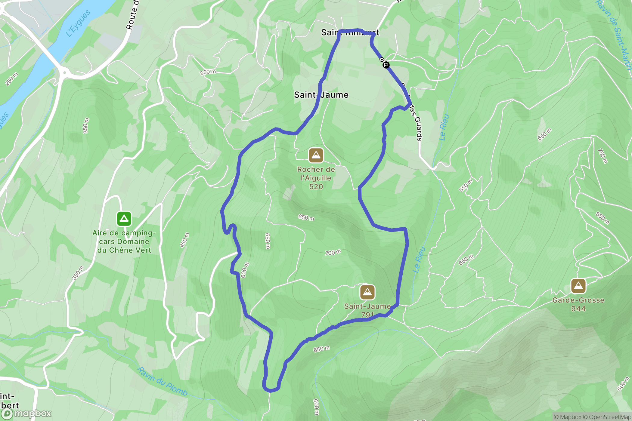 Nyons : carte du parcours de randonnée - France