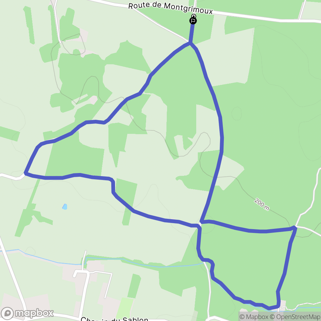 Feillens : carte du parcours de randonnée - France