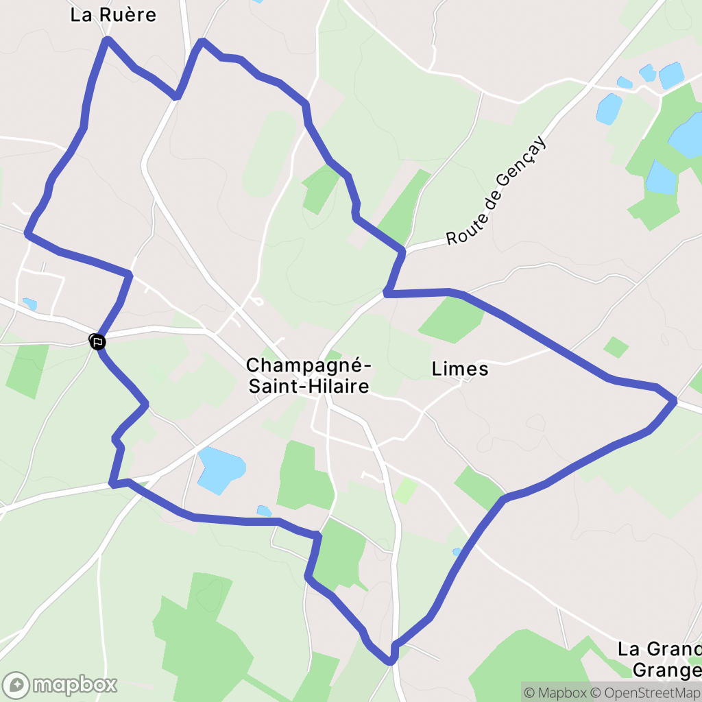 Champagné-Saint-Hilaire : carte du parcours de randonnée - France