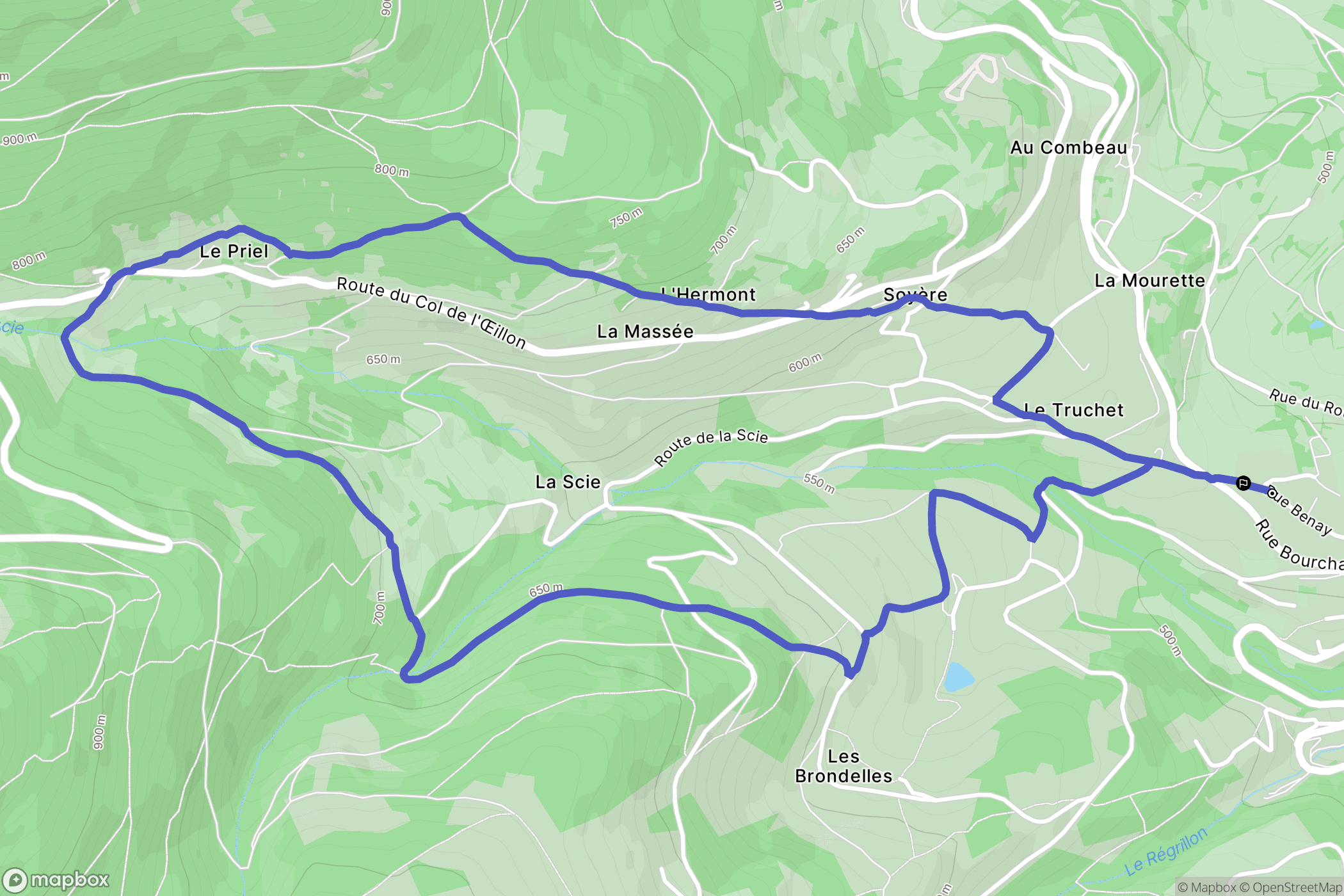 Pélussin : carte du parcours de randonnée - France