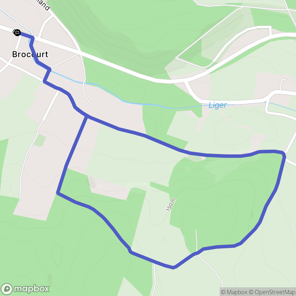 Brocourt : carte du parcours de randonnée - France