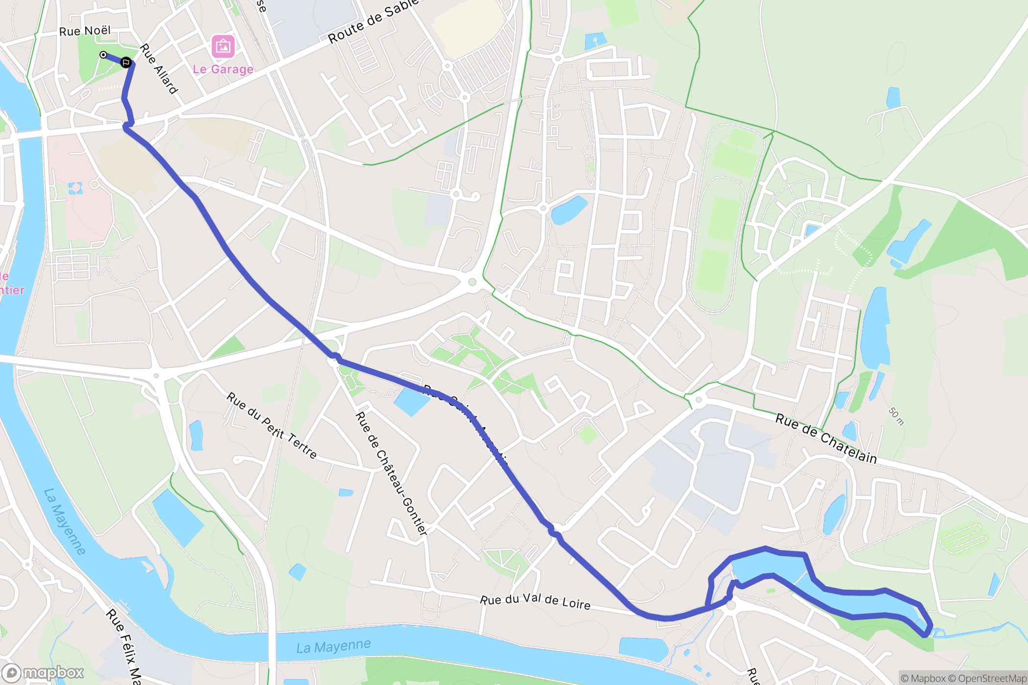 Château-Gontier-sur-Mayenne : carte du parcours de randonnée - France