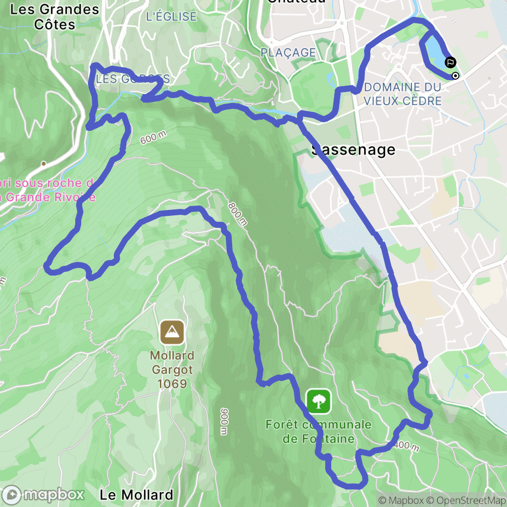 Sassenage : carte du parcours de randonnée - France