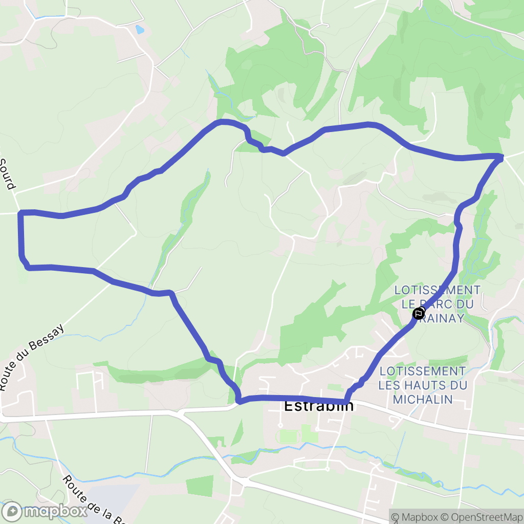 Estrablin : carte du parcours de randonnée - France