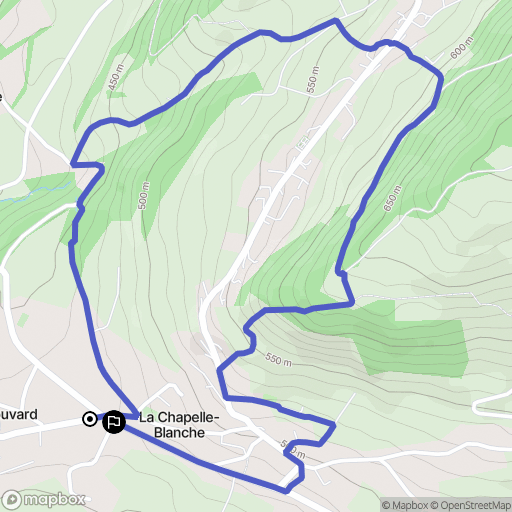 La Chapelle-Blanche : carte du parcours de randonnée - France