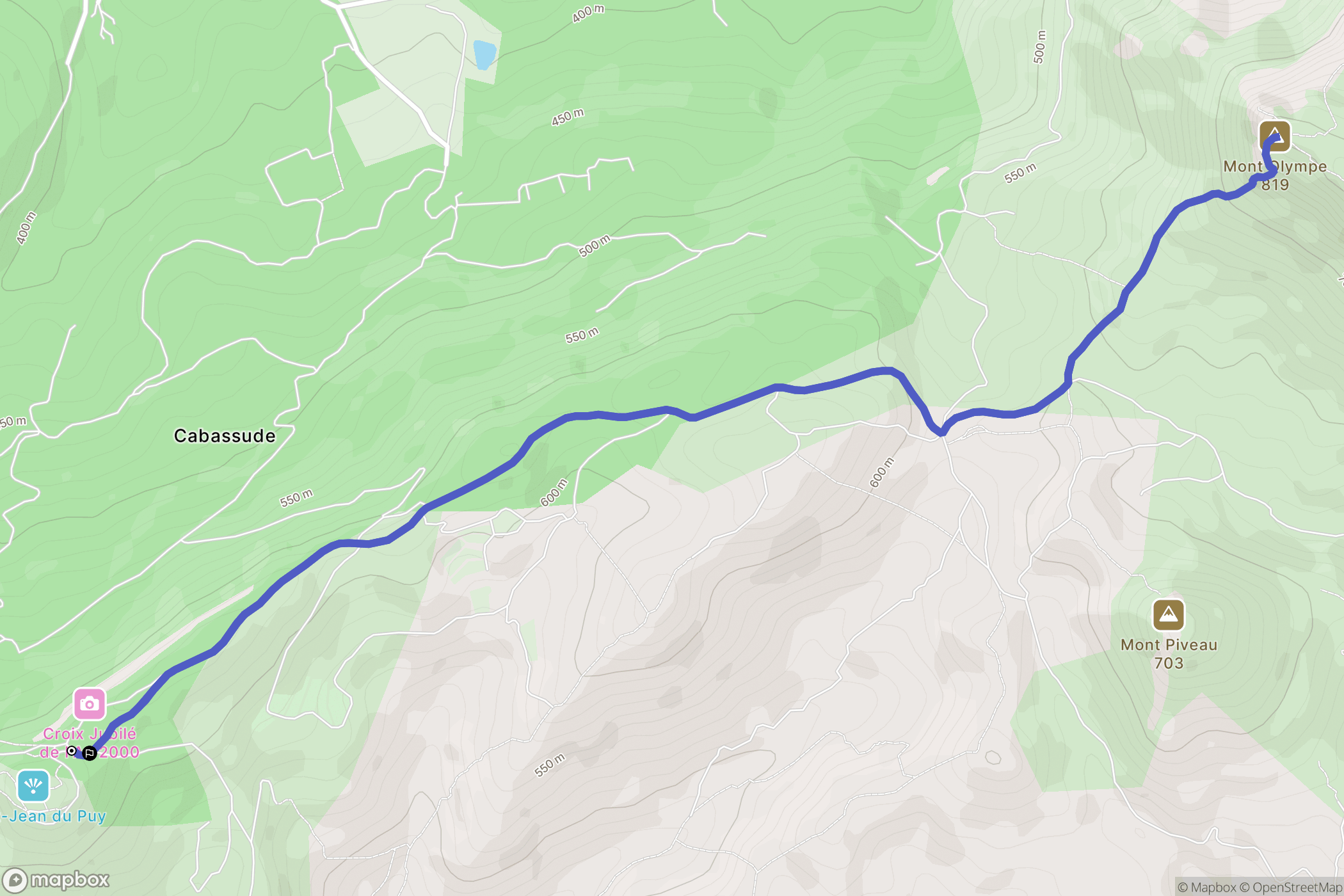 Trets : carte du parcours de randonnée - France