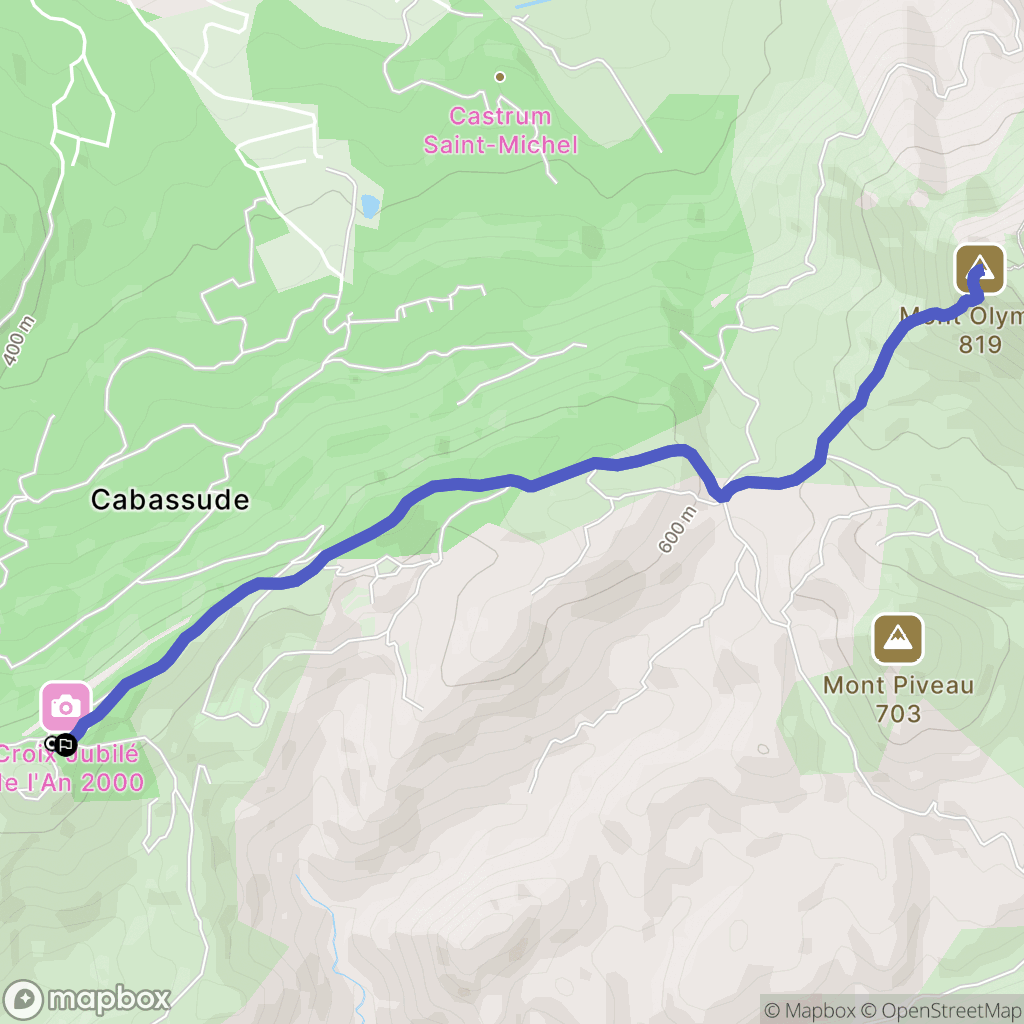 Trets : carte du parcours de randonnée - France