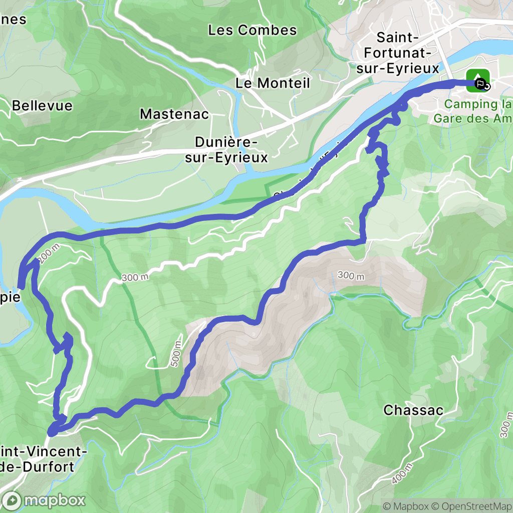 Saint-Fortunat-sur-Eyrieux : carte du parcours de randonnée - France