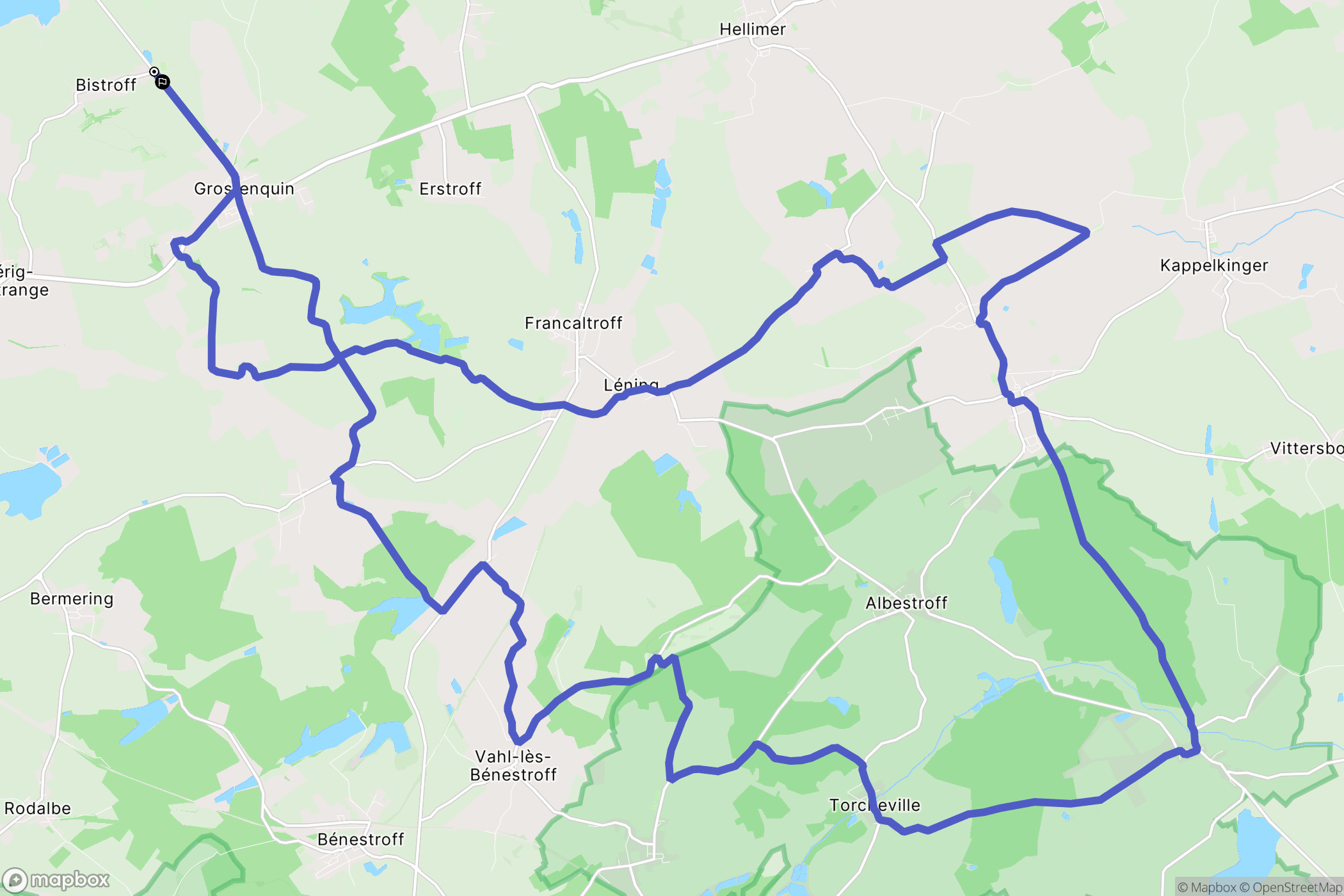Bistroff : carte du parcours de randonnée - France