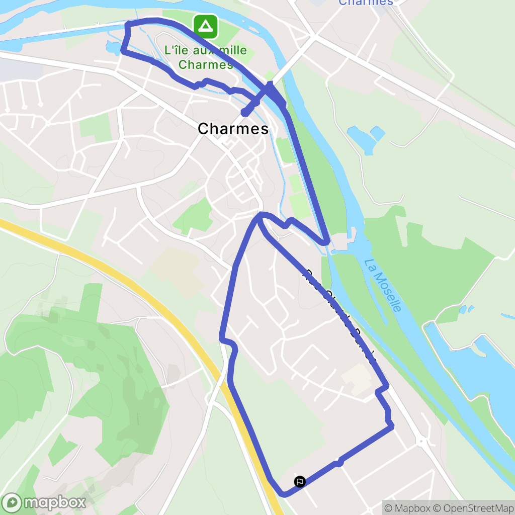 Charmes : carte du parcours de randonnée - France