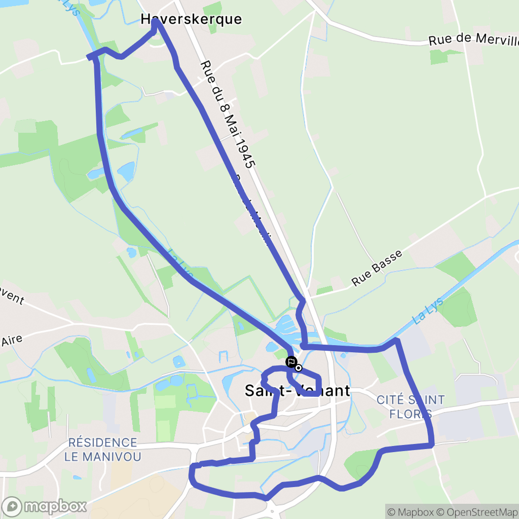 Saint-Venant : carte du parcours de randonnée - France