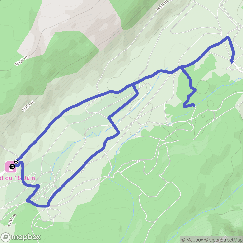 Fillière : carte du parcours de randonnée - France