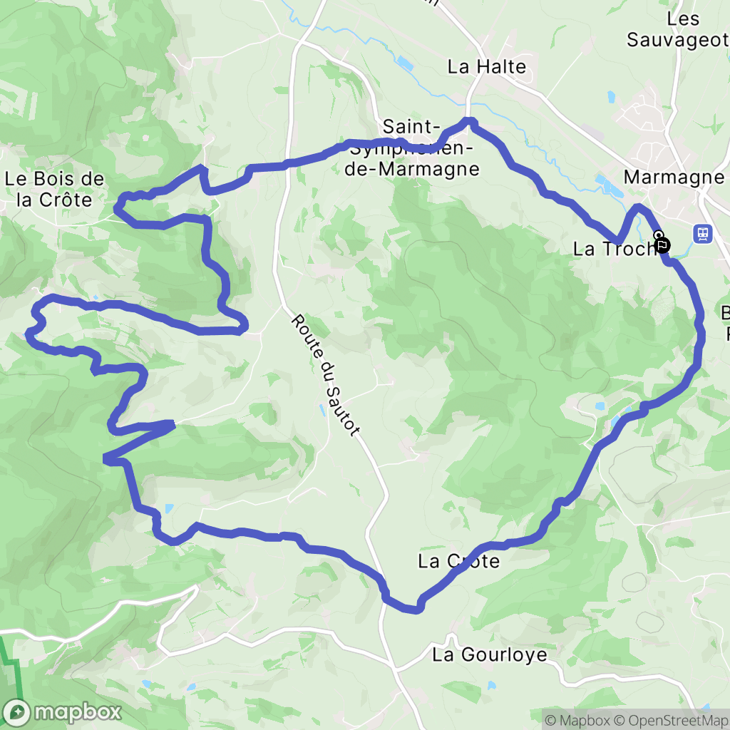 Marmagne : carte du parcours de randonnée - France