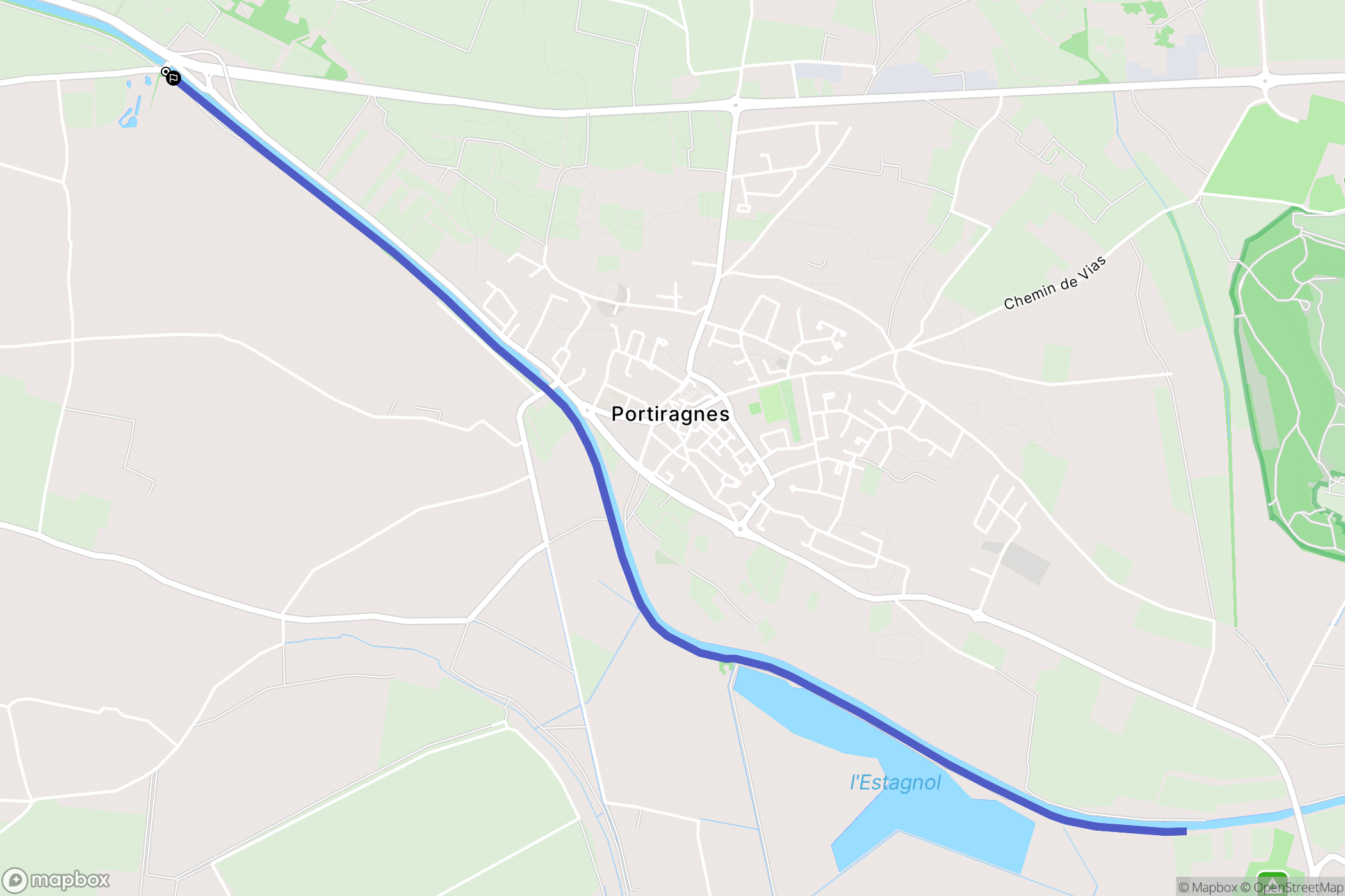 Villeneuve-lès-Béziers : carte du parcours de randonnée - France