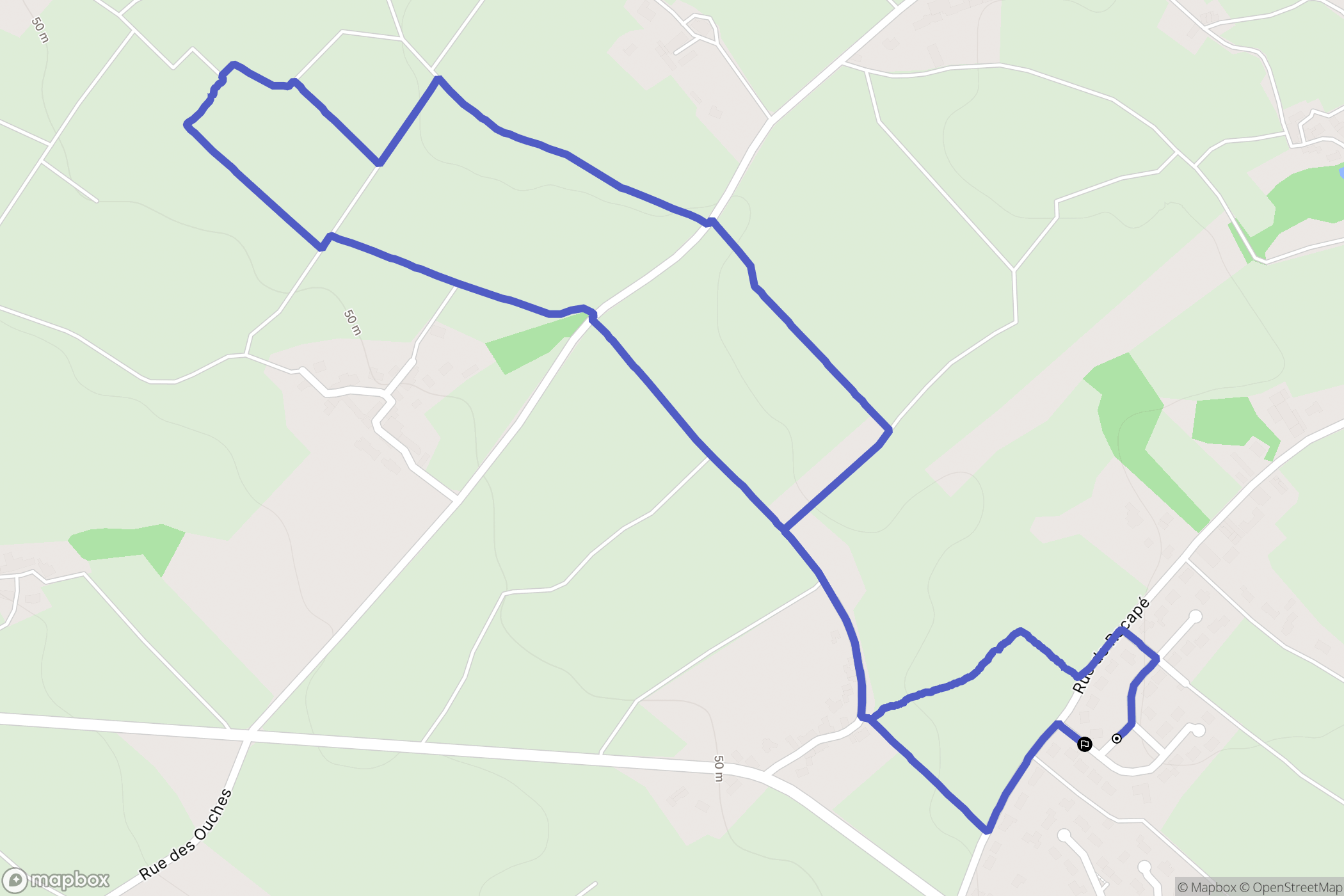 Le Landreau : carte du parcours de randonnée - France