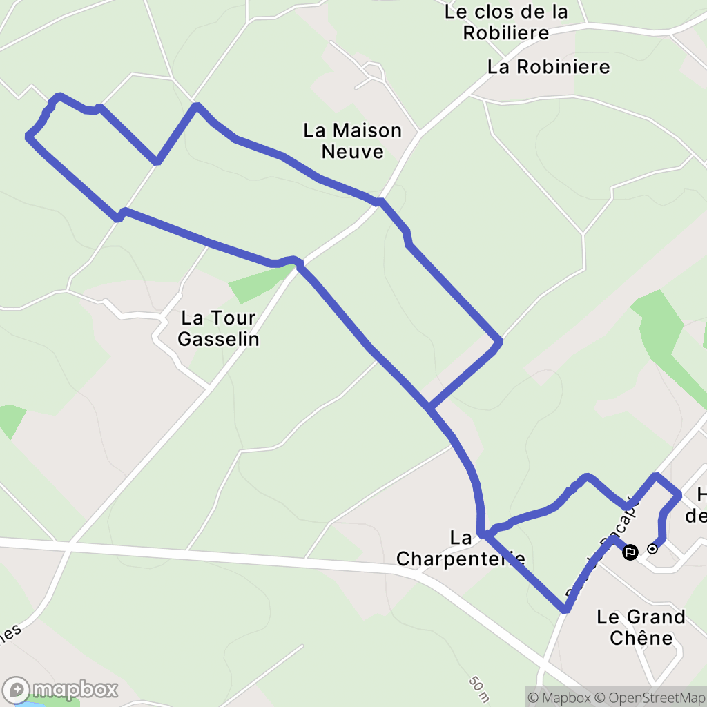 Le Landreau : carte du parcours de randonnée - France