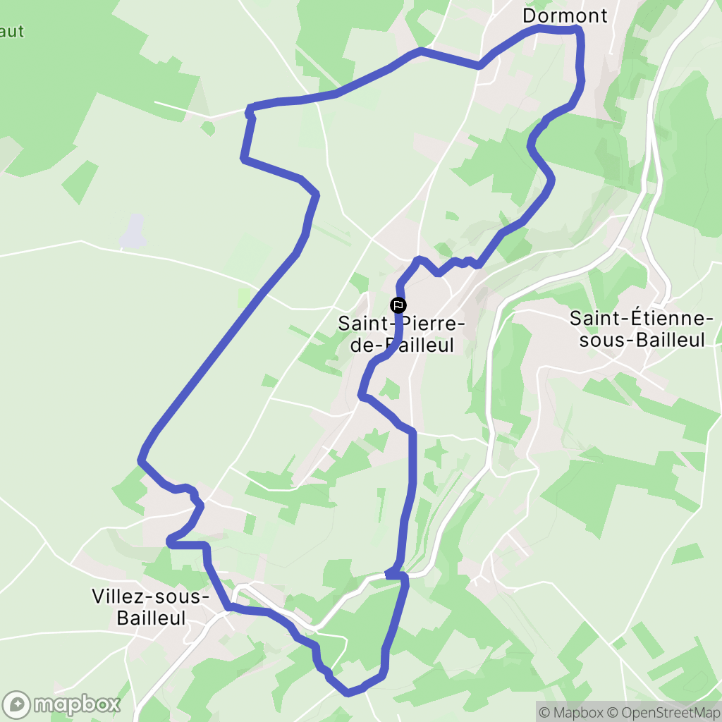 Saint-Pierre-de-Bailleul : carte du parcours de randonnée - France