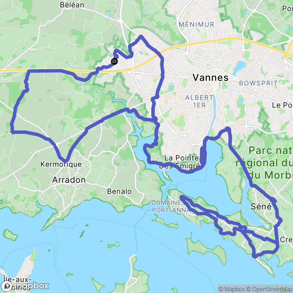 Ploeren : carte du parcours de randonnée - France