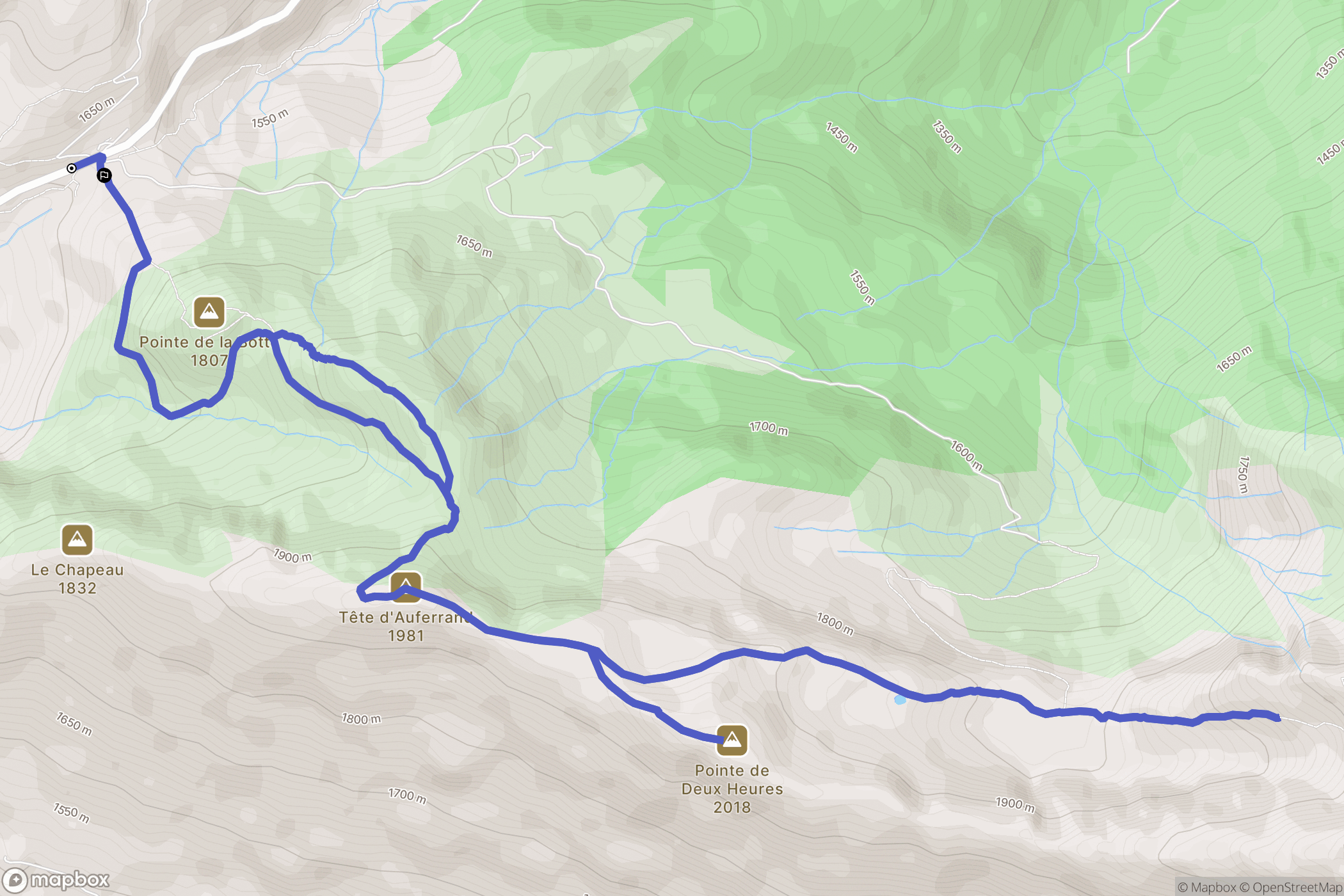 Le Reposoir : carte du parcours de randonnée - France