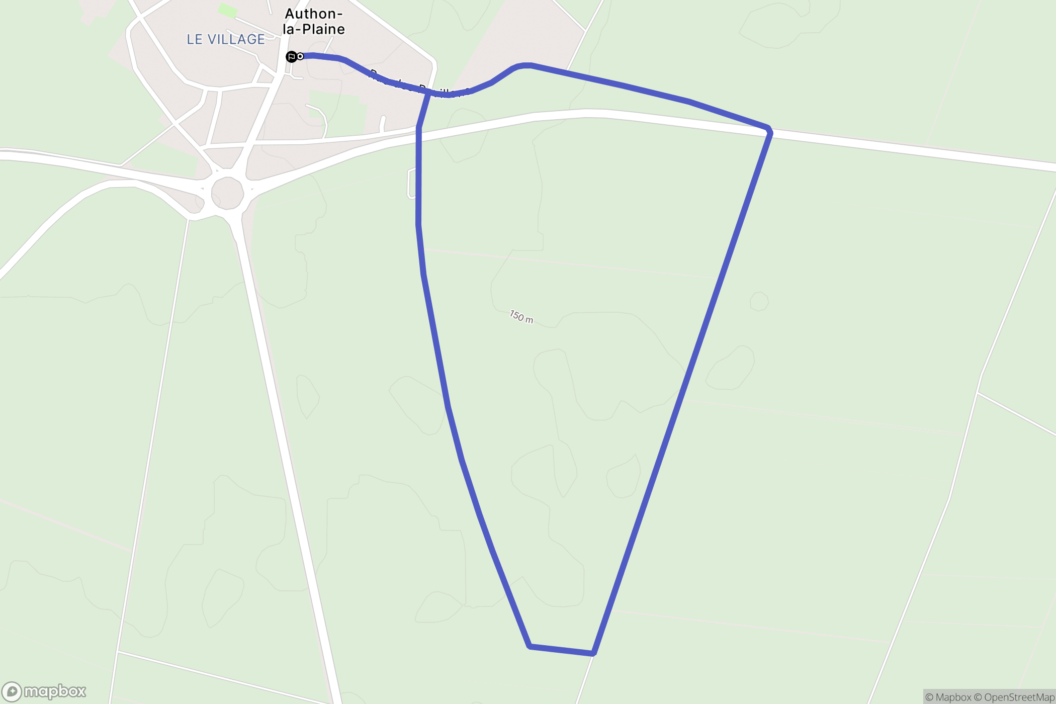 Authon-la-Plaine : carte du parcours de randonnée - France