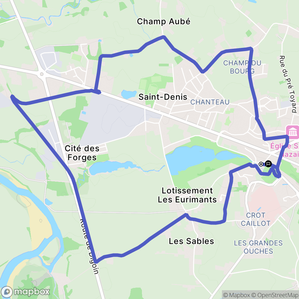 Bourbon-Lancy : carte du parcours de randonnée - France