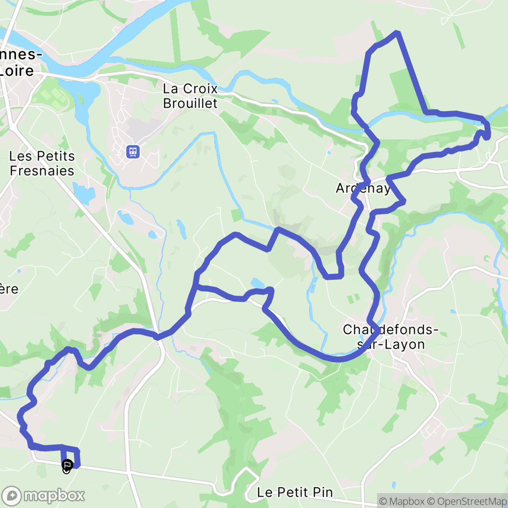 Chaudefonds-sur-Layon : carte du parcours de randonnée - France