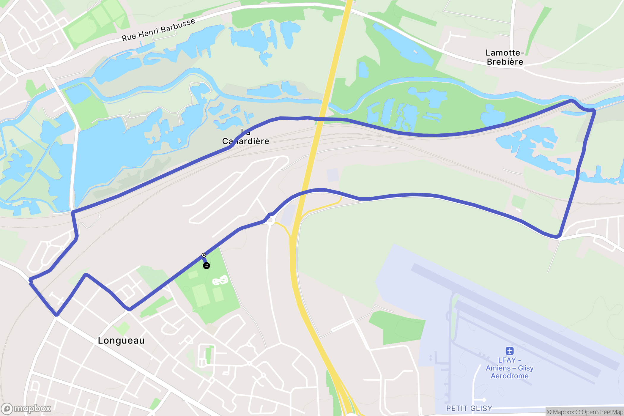 Longueau : carte du parcours de randonnée - France