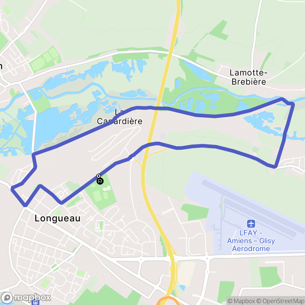 Longueau : carte du parcours de randonnée - France