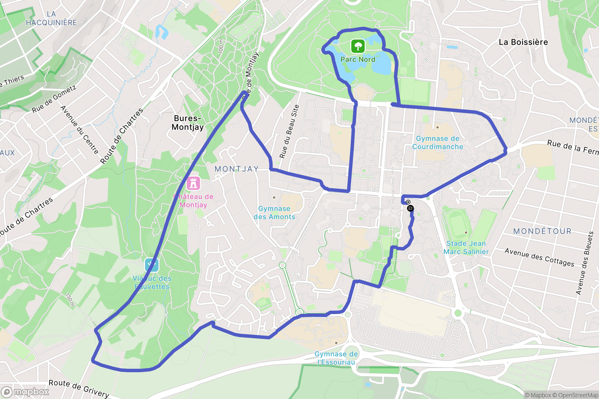 Les Ulis : carte du parcours de randonnée - France