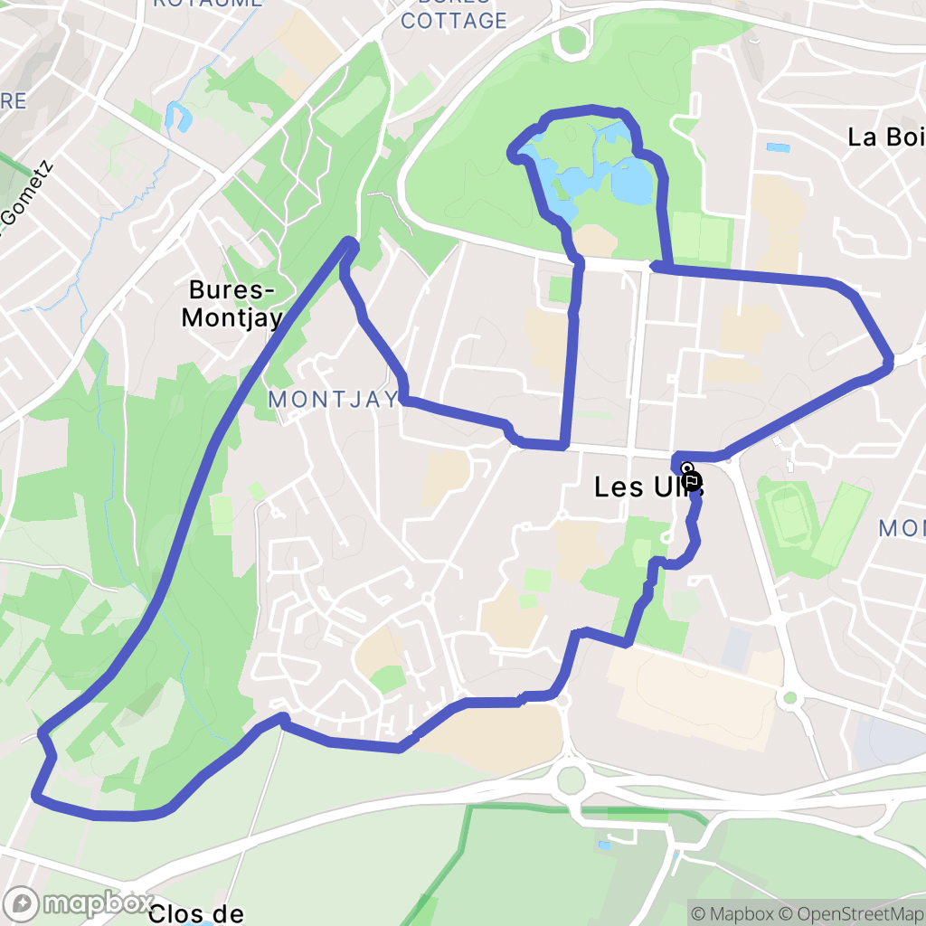 Les Ulis : carte du parcours de randonnée - France