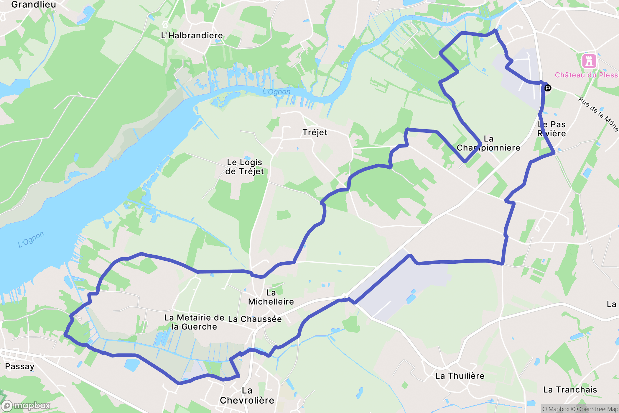 Pont-Saint-Martin : carte du parcours de randonnée - France