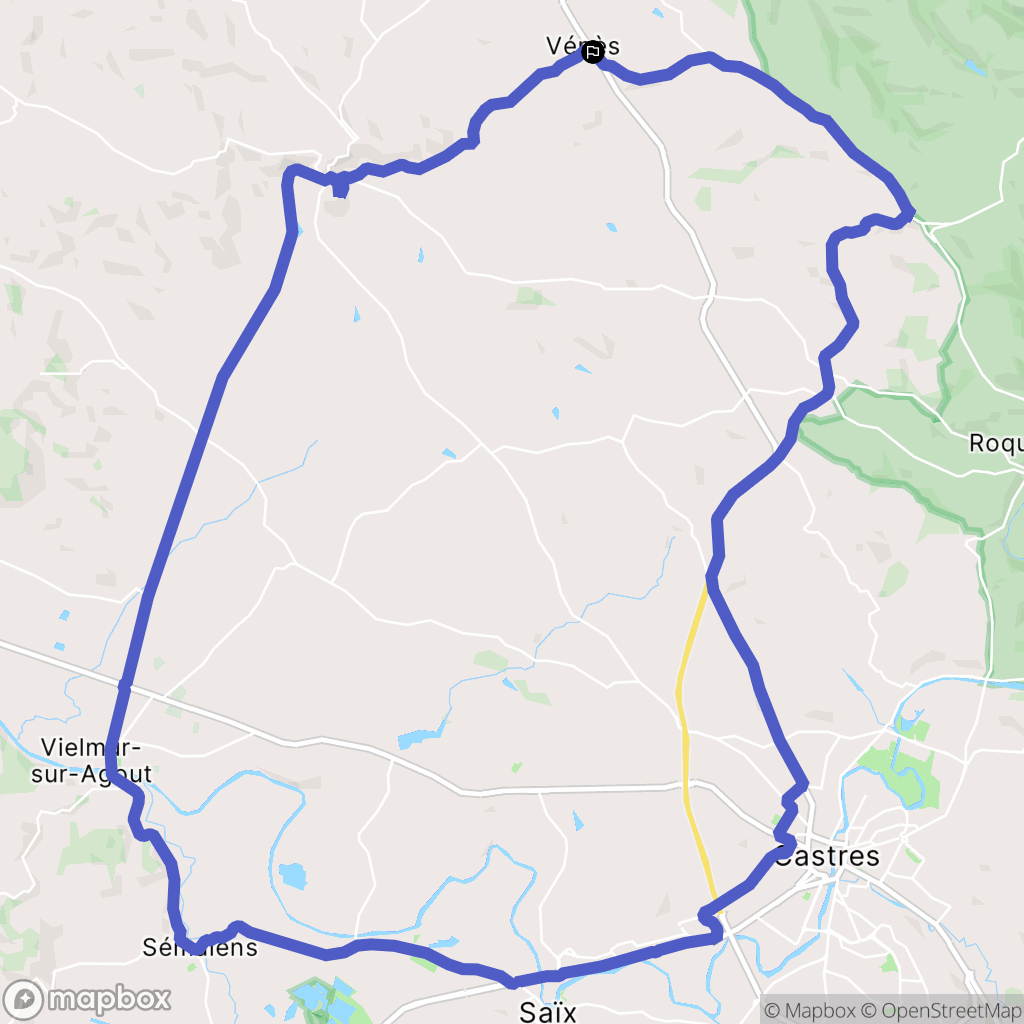 Vénès : carte du parcours de randonnée - France