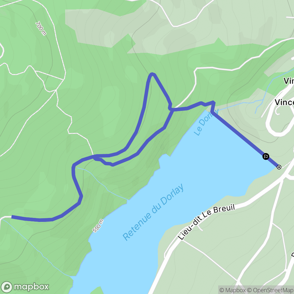 Doizieux : carte du parcours de randonnée - France