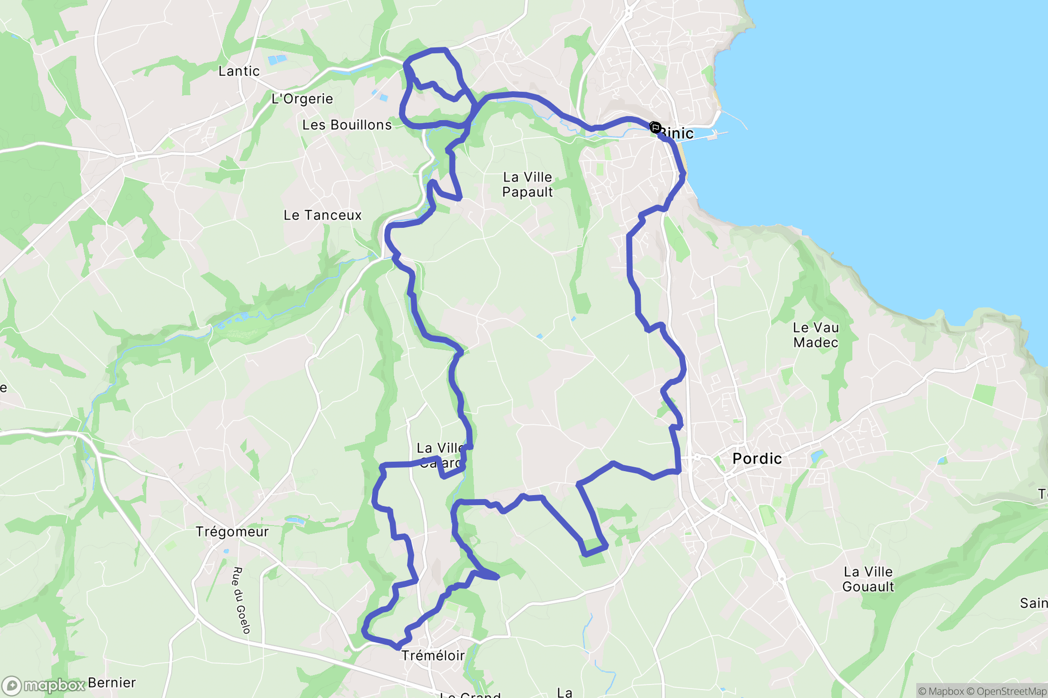 Binic-Étables-sur-Mer : carte du parcours de randonnée - France