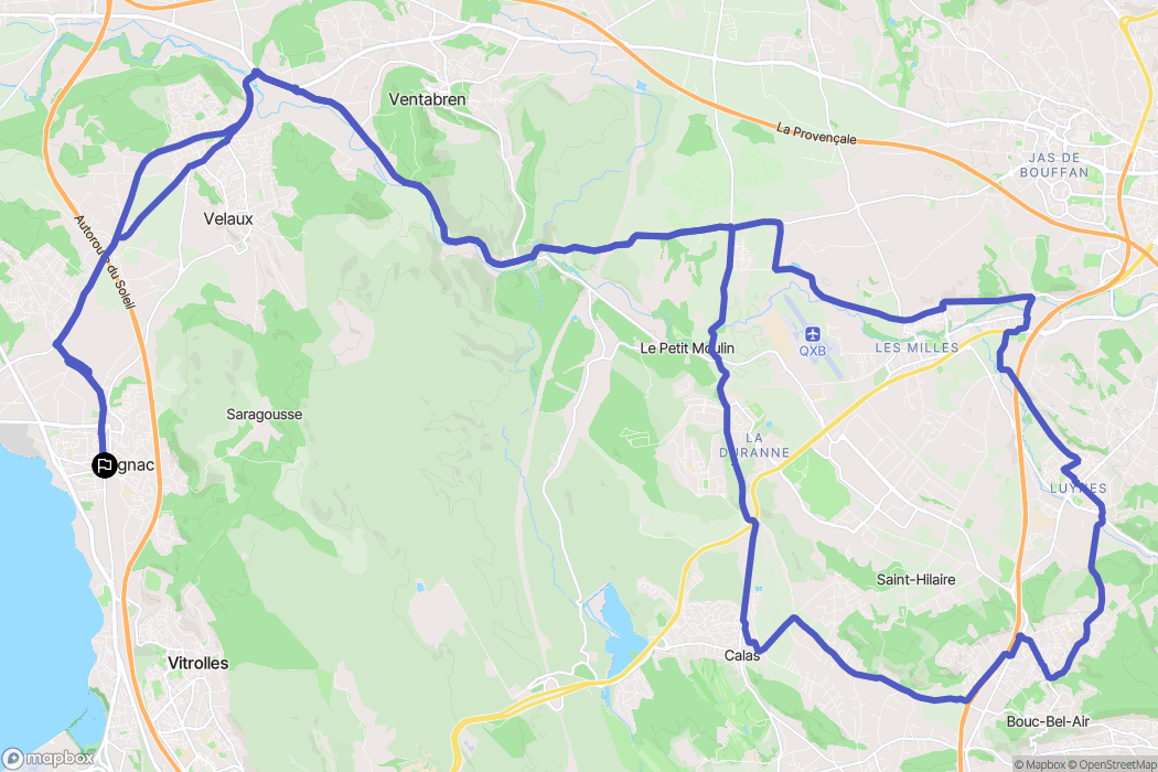 Rognac : carte du parcours de randonnée - France