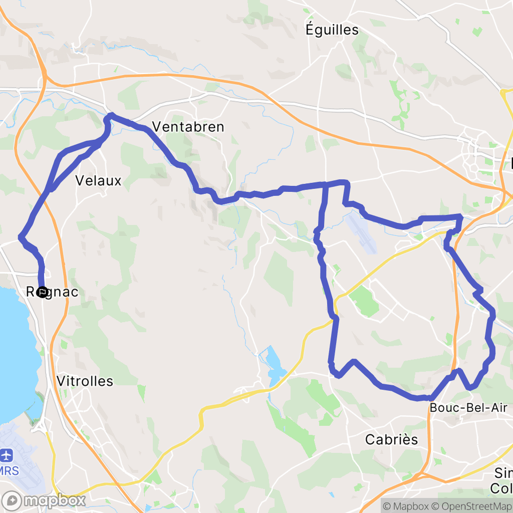 Rognac : carte du parcours de randonnée - France