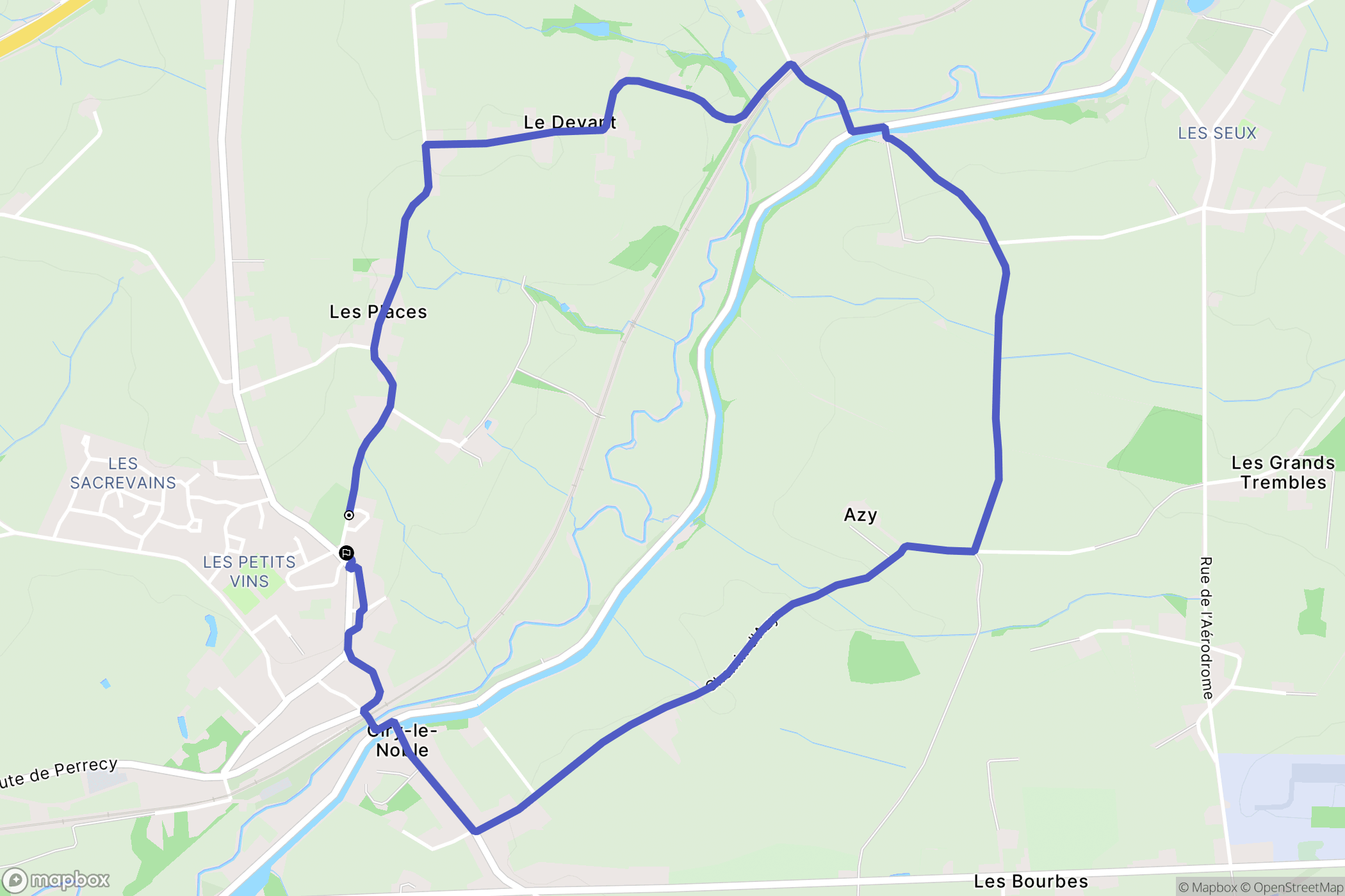 Ciry-le-Noble : carte du parcours de randonnée - France