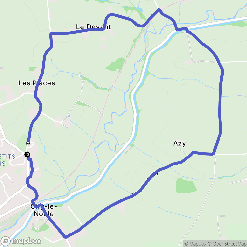 Ciry-le-Noble : carte du parcours de randonnée - France