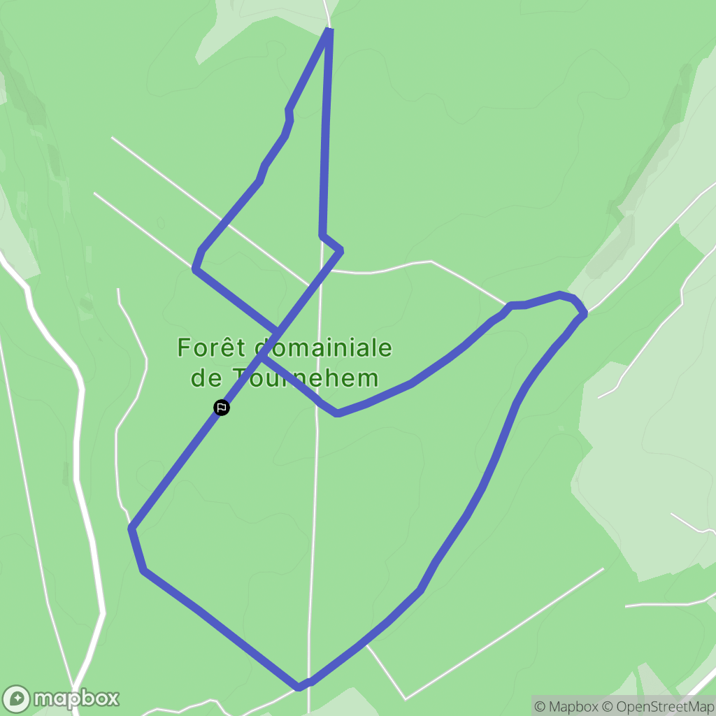 Tournehem-sur-la-Hem : carte du parcours de randonnée - France