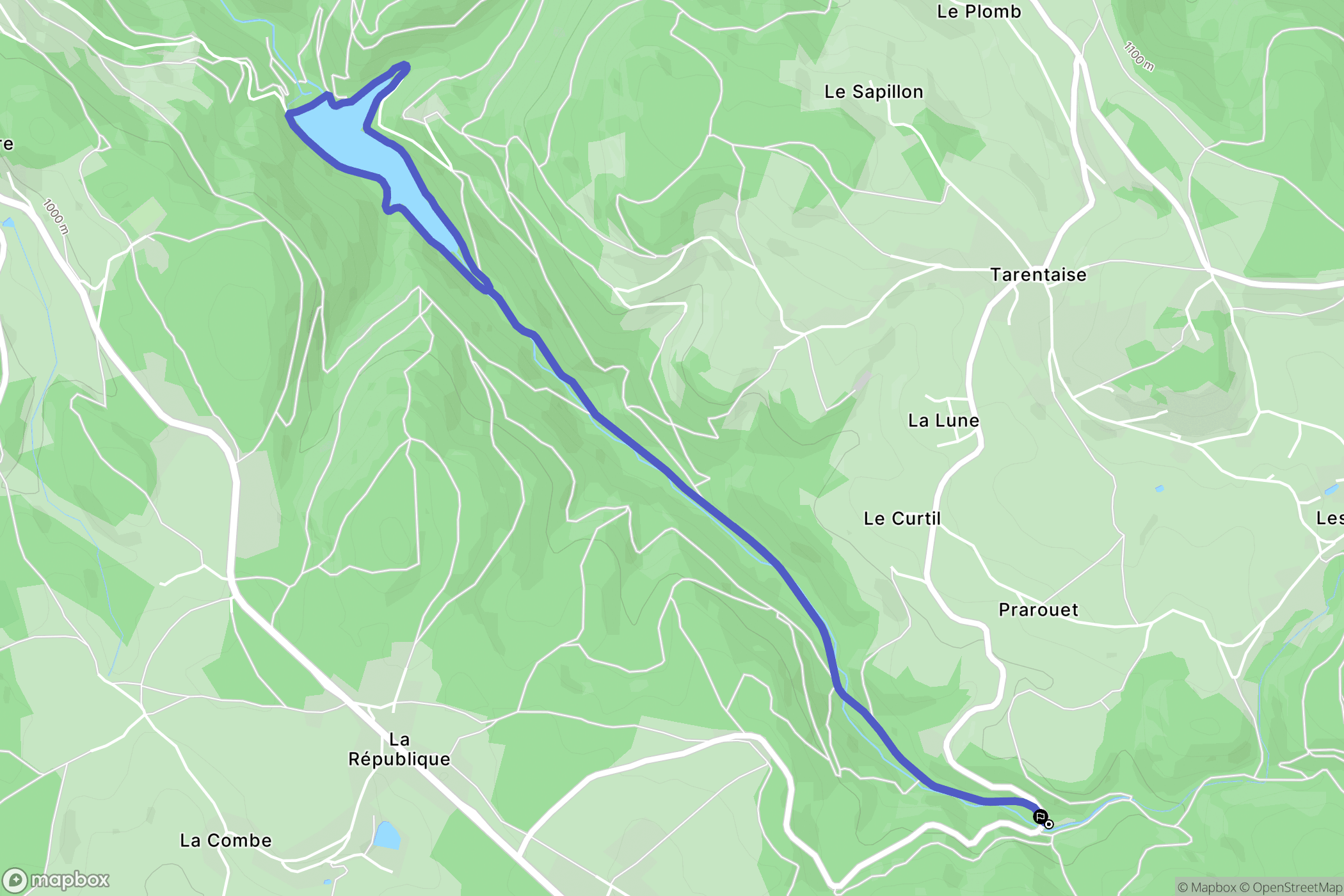 Tarentaise : carte du parcours de randonnée - France