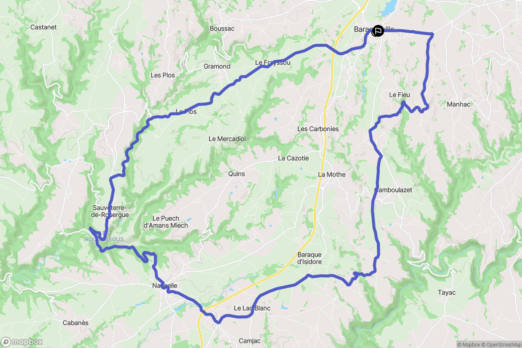 Baraqueville : carte du parcours de randonnée - France