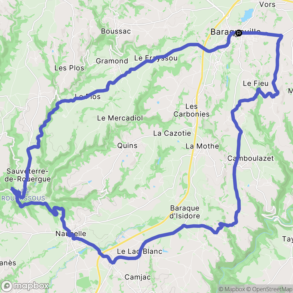 Baraqueville : carte du parcours de randonnée - France