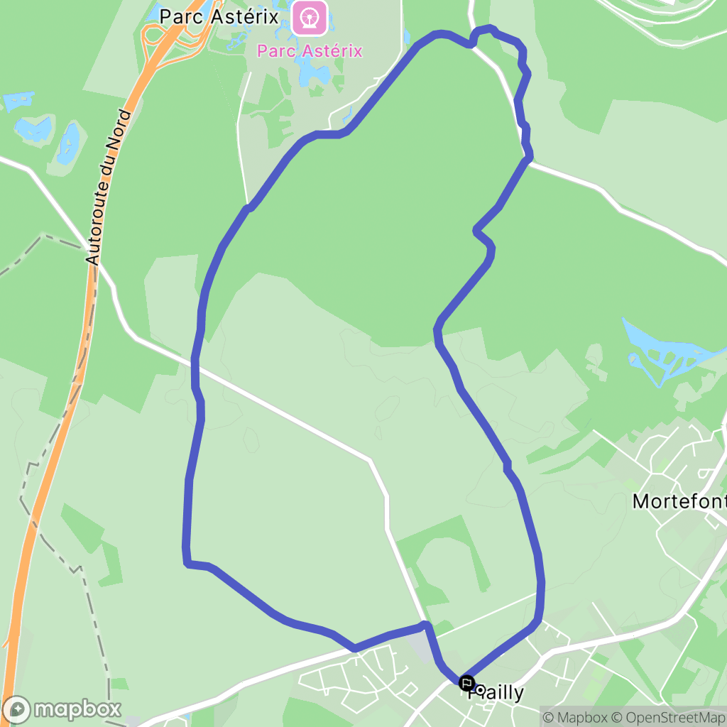 Plailly : carte du parcours de randonnée - France