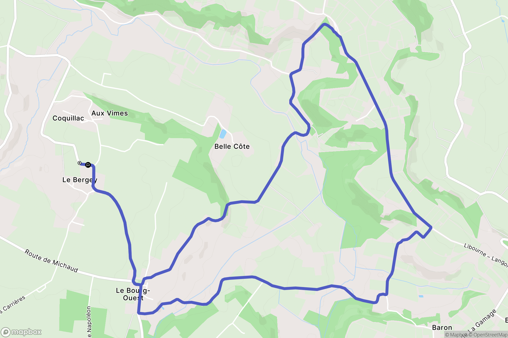 Mérignas : carte du parcours de randonnée - France