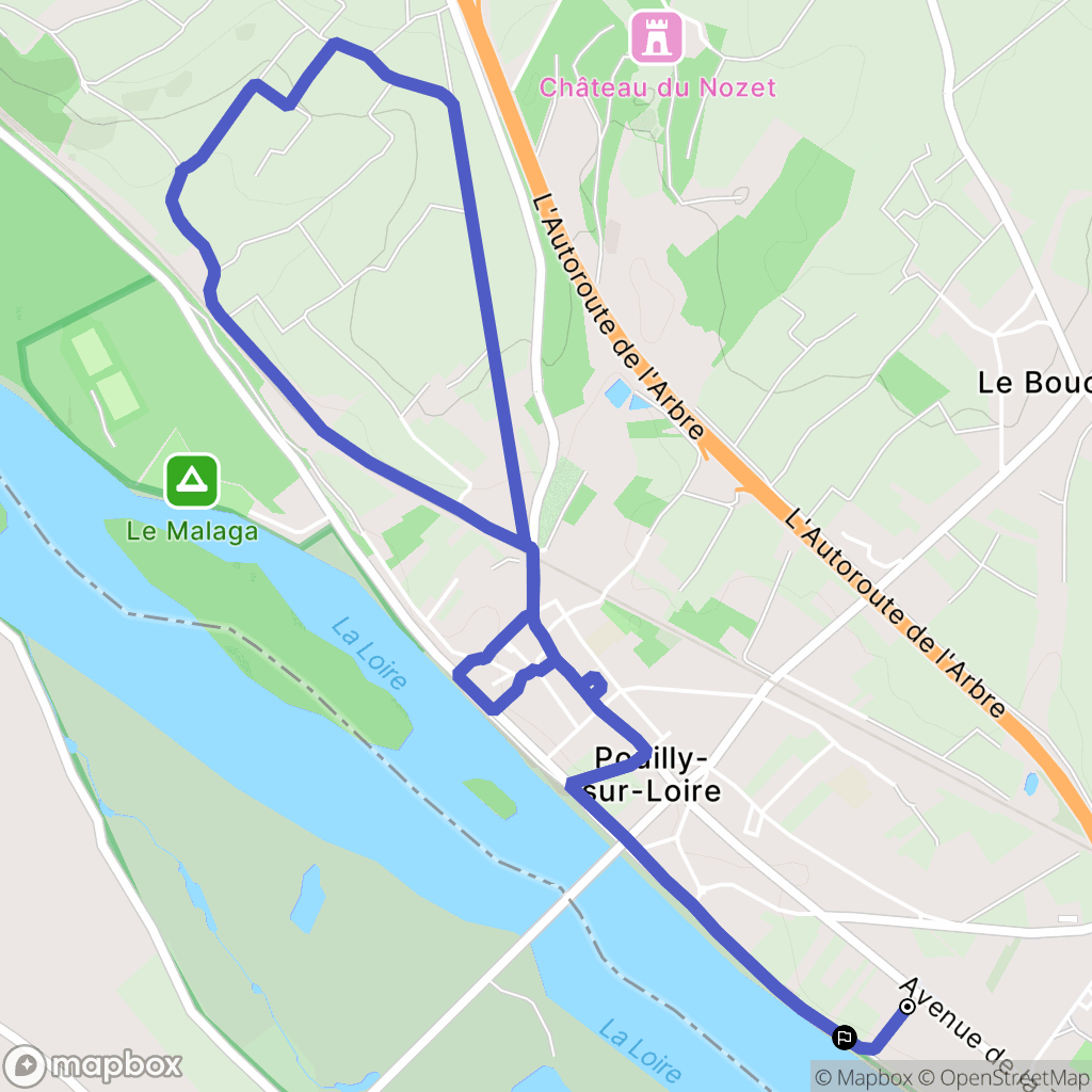 Pouilly-sur-Loire : carte du parcours de randonnée - France