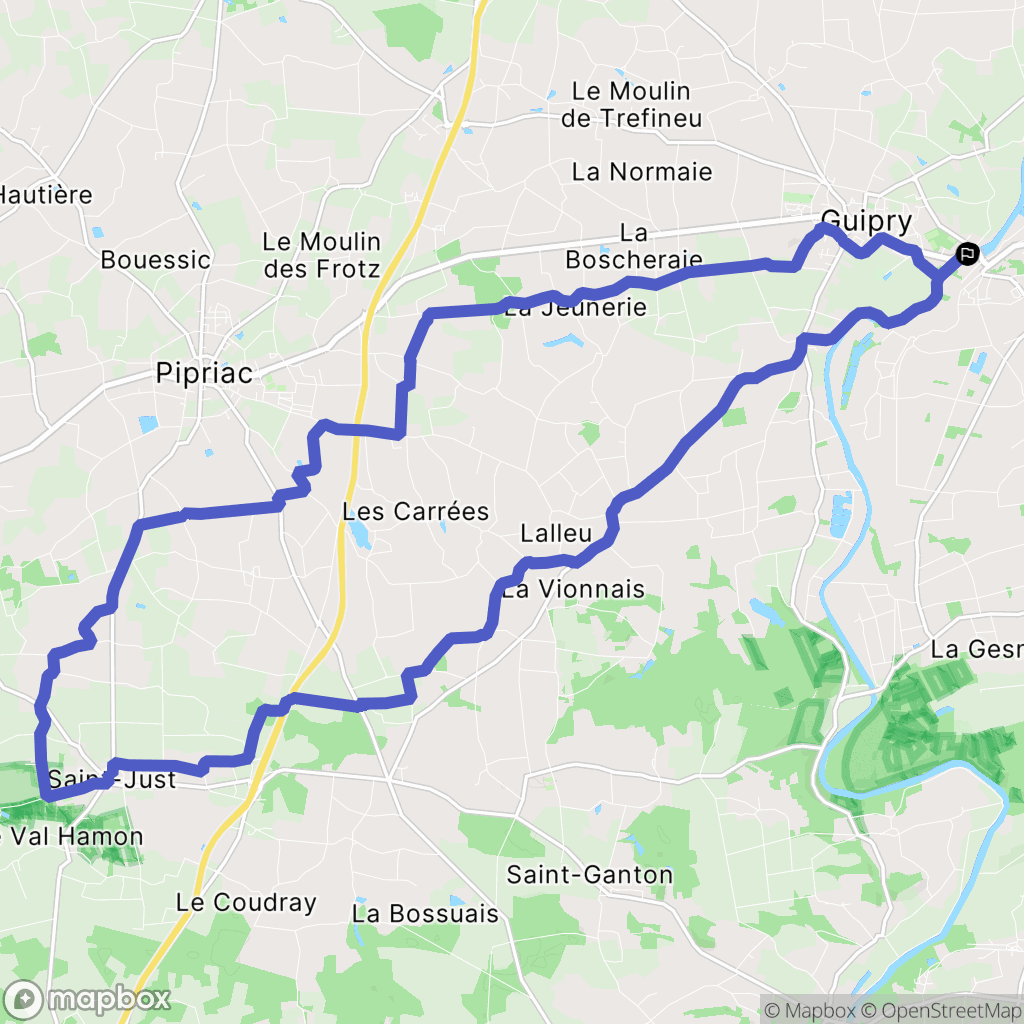 Guipry-Messac : carte du parcours de randonnée - France