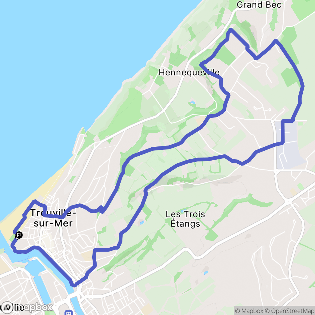 Trouville-sur-Mer : carte du parcours de randonnée - France