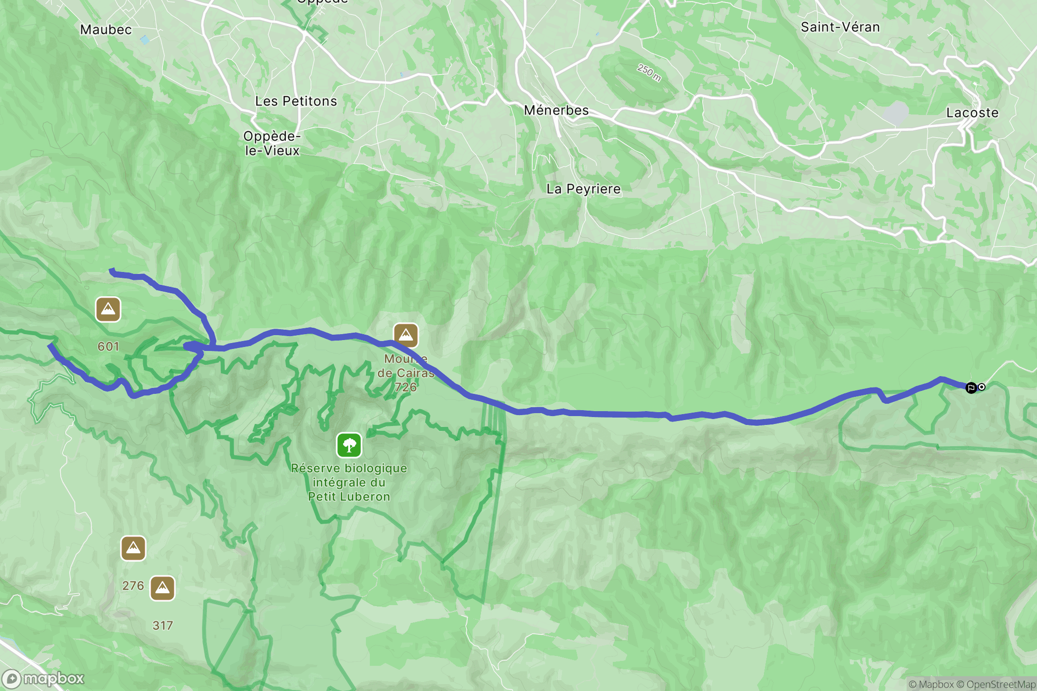 Bonnieux : carte du parcours de randonnée - France